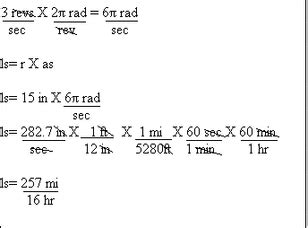 Convert revolutions per second [rps] to meters per second [m/s] .